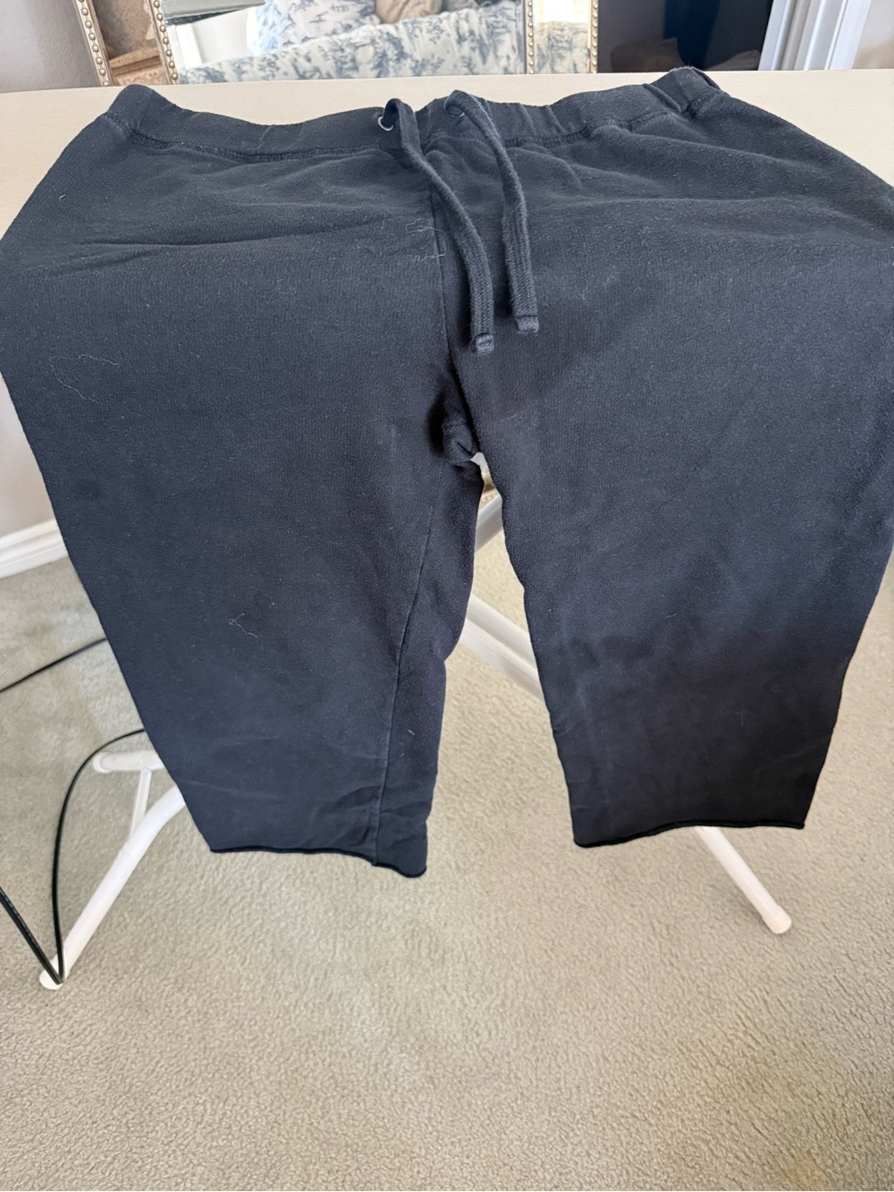 James Perse Black Cotton Drawstring Sweatpants